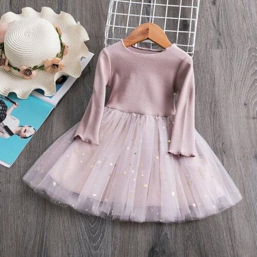 Toddler Baby Girls Dresses For Kids Sequin Mesh Princess Party Tutu Clothes Children Birthday 1 2 3 4 Years Autumn Winter Dress