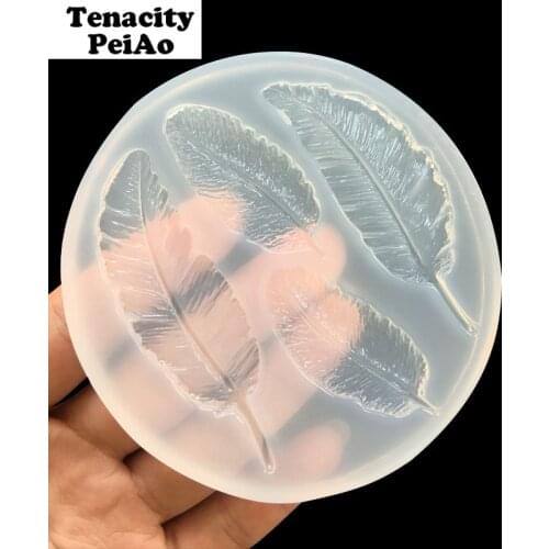 Epoxy silicone mold DIY handmade feather resin molds for pendant jewelry making tools