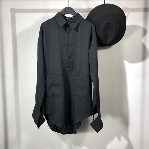 Owen seak Men T Shirt Mens Clothing Hip Hop Tops Tees High Street Autumn Japanese Male Long Streetwear Black T Shirt