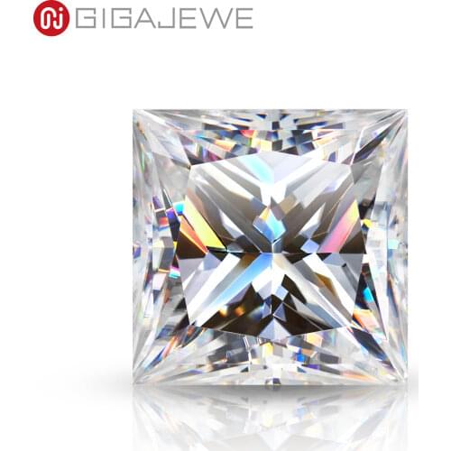 GIGAJEWE Hand-Cutting Princess White TOP D VVS1 Moissanite Premium Gems Loose Diamond Test Passed Gemstone For Jewelry Making