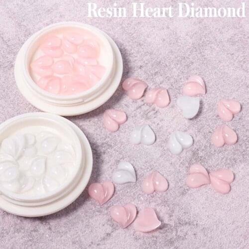 Crooked Heart Nail Art Jewelry Resin Flat Peach Nail Decoration Three-dimensional Multicolor Nail Art Nail DIY Decoration