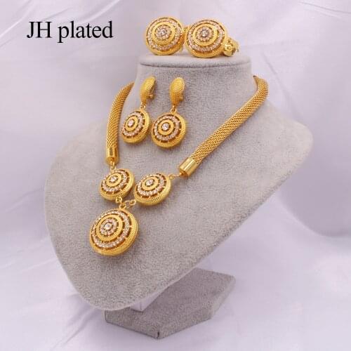 Jewelry sets Dubai Gold for women Necklace Earrings Bracelet ring Ethiopia bridal wedding Jewellery gifts African Israel set