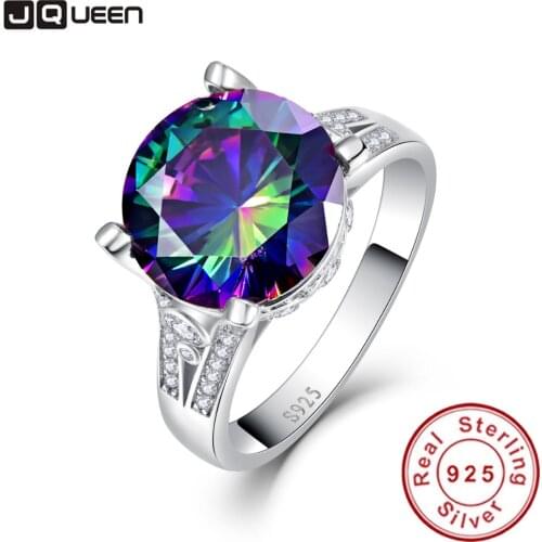 Rainbow Topaz Engagement Wedding Ring Set 925 Sterling Silver Rings For Women Band Wedding Rings Promise Ring Bridal Jewelry
