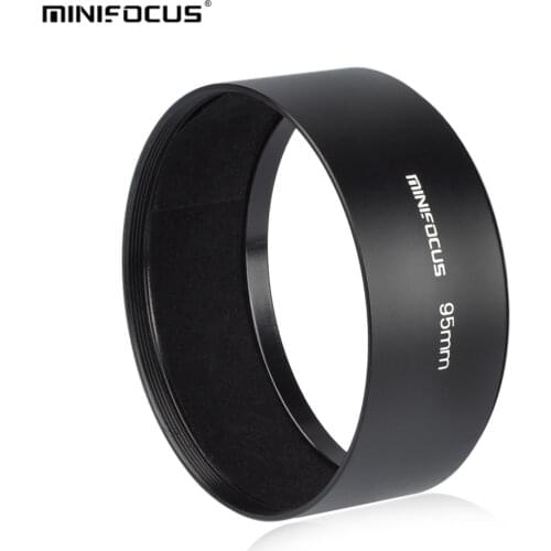 MINIFOCUS 95mm 39mm Screw in Telephoto Metal Lens Hood for Mirror Tele Reflex Camera Lens with 95mm Filter Thread Aluminium