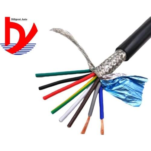 24AWG 0.2mm2 multi-core shielded cable RVVP 2/3/4/5/6/7/8/10/12/14/16/20/24 anti-interference control line inverter and signal l