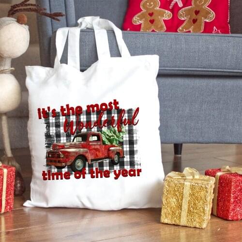 Fashion Shopping Handbag Large Christmas Vintage Graphic Zipper Bags Merry Christmas Tree Colored Tumblr Shoylder Bag Pocket Bag