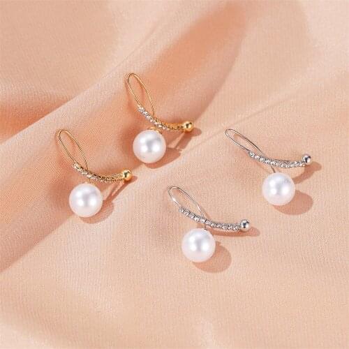 Modyle Pearl cross Stud earrings small fresh sweet Style Korean version Fashion jewelry