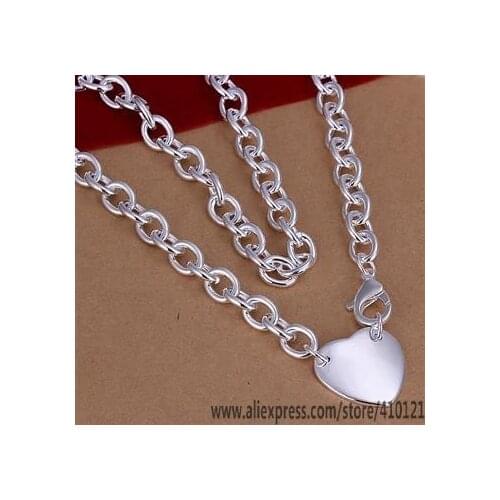 N249 Lucky Charm Silver Color Pendants For Women Jewelry Necklace Girl Lady Accessories Fashion Dual Circles Heart Necklace