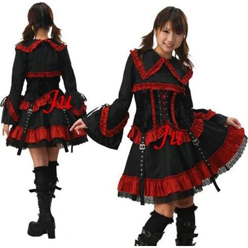 Gothic Lolita Punk Fashion Dress Outfit Cosplay Costume Tailor-made[CK260]