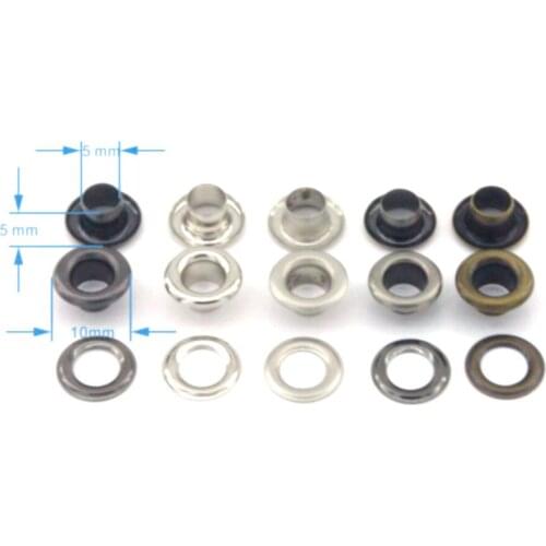 Wholesale 200sets/lot No Sew metal brass eyelets with washer 10mm*5mm small round metal grommets 7color 2