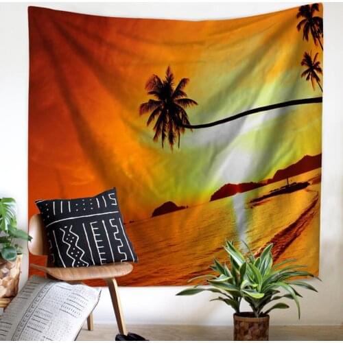 Beach /Coconut trees Tapestry 150*130cm and 200*150cm Cover Beach Towel Throw Blanket Picnic Yoga Mat Home Decoration Textiles