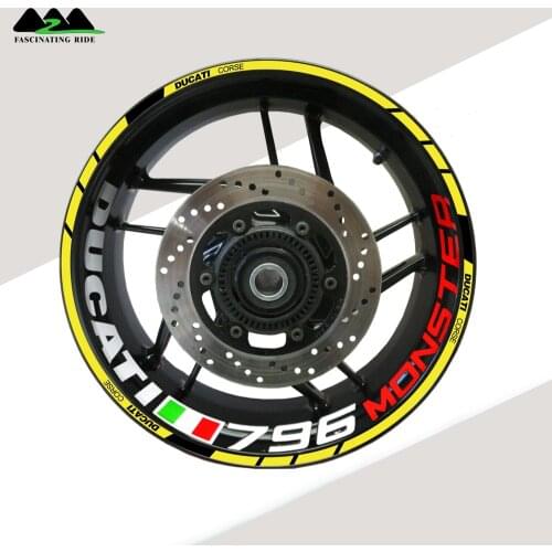 Suitable for dukadi monster 796 795 modified wheel hub sticker waterproof reflective rim waterproof edge color reflective strip