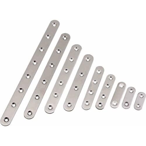 Stainless steel straight piece connector connection code straight piece iron flat angle furniture fixed 180 degree code 2Pcs