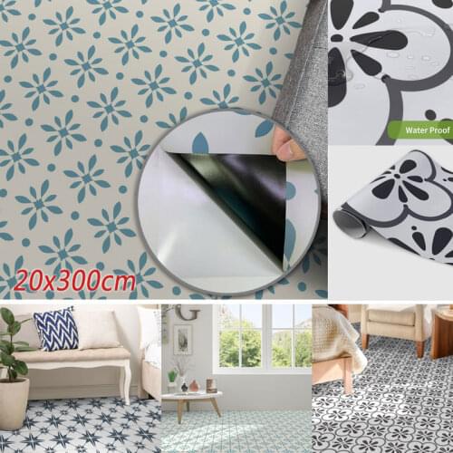 Pvc Bedroom Living Room Floor Decoration Stickers Black Glue Waterproof Self-Adhesive 3Mx20Cm Home Decoration Floor Stickers