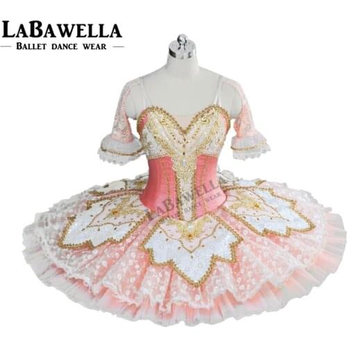 Platter Ballrina Pink Tutu BT9039 Pink Peach Fairy Princess Professional Tutu Women Ballet Pancake Costume