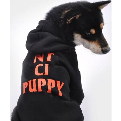 Letter Print Schnauzer Hoodies for Poodle Apparel Pug Costume Chihuahua Sweater S-2XL PC1111