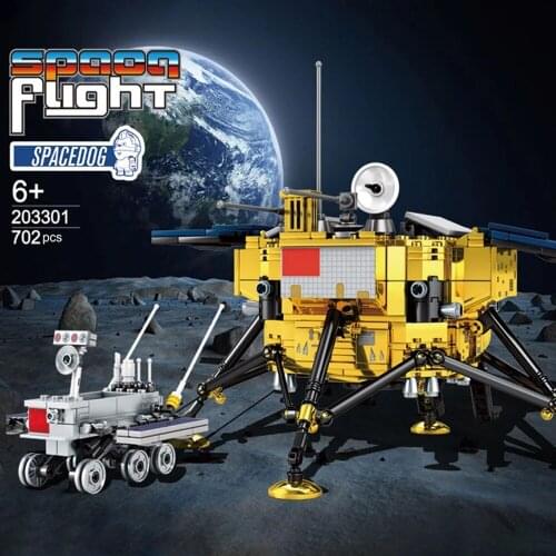 SEMBO City High-Tech Lunar Probe Building Blocks Classic Movie Exit Airship car Model Creator Cosmonaut Figures Bricks Kids Toys