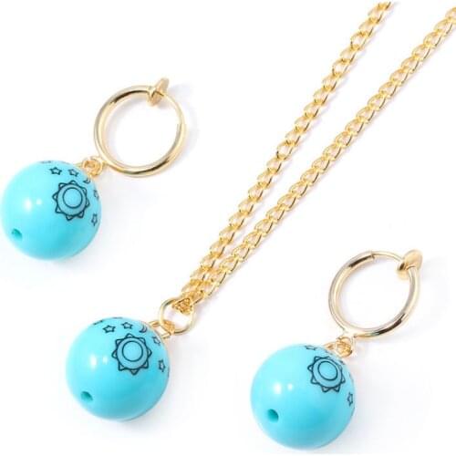 The Seven Deadly Sins Nanatsu no Taizai Elizabeth Liones Earrings Cosplay Ear Clip Necklace Pendant Jewelry Props Accessories