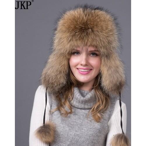 Real Silver fox fur hat men and women ski cap thickened great warm hat