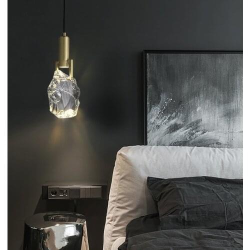 Modern LED Hanging Lamps K9 Crystal Pendant Lights Living Room Bedside Kitchen Lights Home Decor Lighting Indoor Light Fixtures