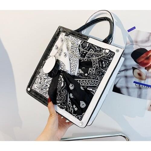 Versatile Printed Tote Handbags Luxury Fashion Crossbody Purse Bandana Handbag for Women Bandana Shoulder Bag for Girls