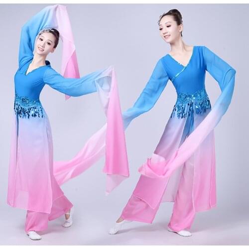 Ms. yangko dance dress sleeves fleeting classical dance costumes cool dance modern dance costume adult female Plucking