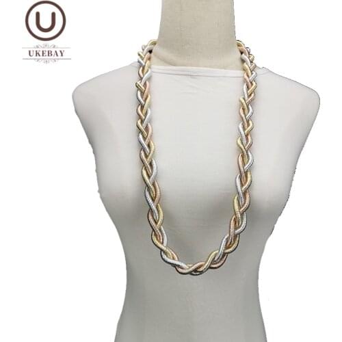 UKEBAY New Jewelry Making Handmade Torques Women Pendant Necklace Luxury Designer Choker Necklaces Alloy Gold Accessories Gifts