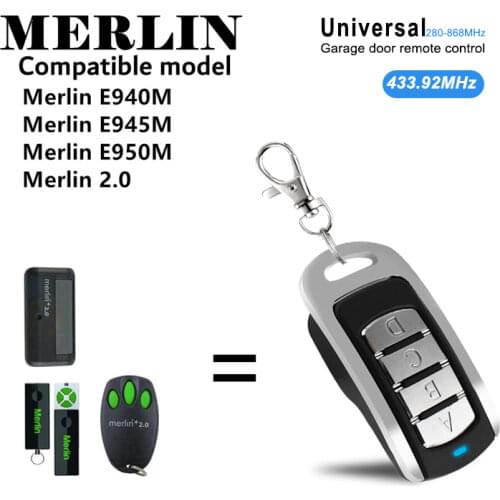 433.92MHz garage command for MERLIN 2.0 E940M E945M E950M 433.92MHz door barrier transmitter