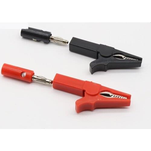 55MM Alligator clip + BANANA PLUG, test probe with 4mm Banana Plug Cable Clips