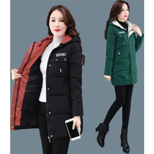Women Down Cotton-padded Jacket Parkas Winter Jackets Female Warm Down cotton Jacket Coat Fashion Hooded Loose Cotton Coat R593