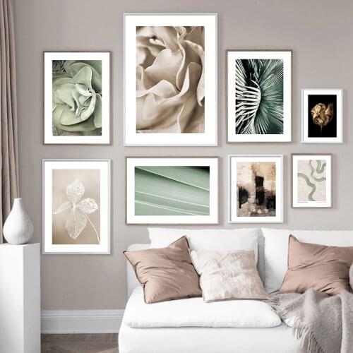 Golden Flower Tropical Green Plants Landscape Poster Quotes Nordic Art Print Modern Scandinavian Wall Picture Living Room Decor