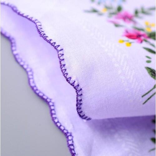 100% Cotton Handkerchief Ladies Floral Handkerchief Party Decor Cloth Napkins Vintage Hanky Oman Wedding Gifts LX6531