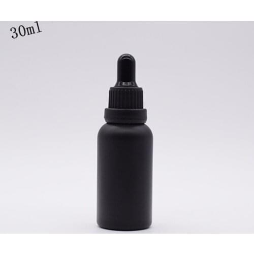 20pcs Matte Black Glass Essence Oil Bottle Dropper Bottle Glass Eye Dropper Pipette Bottle Screw Cap Frosted Glass Bottle