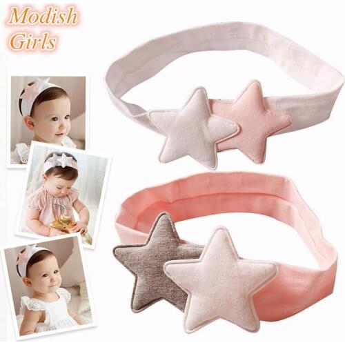 2015 Korean New Arrrival Five Points Stars Design Milky Headbands Soft Pinky Princess Hairbands Hotsale Lovely Party Hairbands
