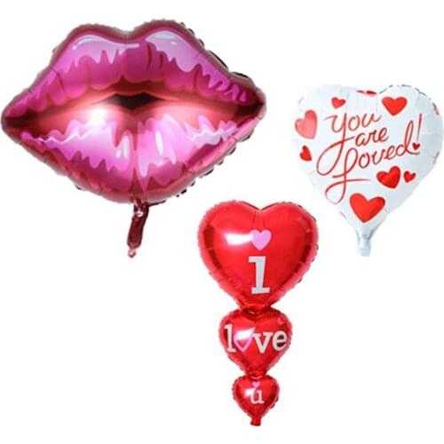 3pcs Romantic Love Heart Balloons Foil Aluminum Helium Balloon Anniversary Wedding Valentines Day Propose Marriage Decoration
