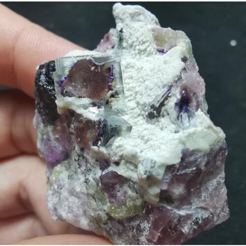 30.7gNatural rare purple Fluorite Crystal column associated mineral standard aura HEALING CRYSTAL QUARTZ GEM home decoration