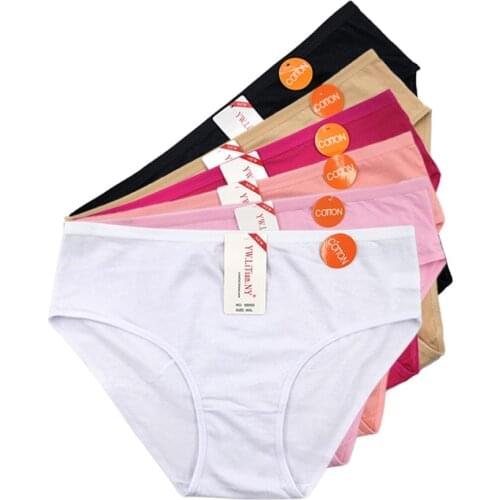 5pcs Plus Size Cotton Women Panties Highwaist XL-XXXL Sexy Women Underwear Solid Cotton Briefs