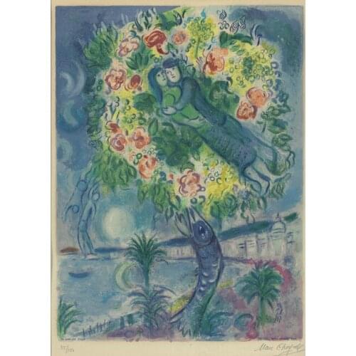 Abstract figures flower lover fish scenery oil painting canvas printings printed on canvas home wall art decoration picture