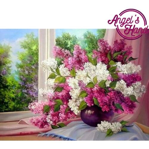 5d diy diamond painting cross stitch flowers Lilac picture mosaic kit rhinestone diamond embroidery hobbies crafts needlework