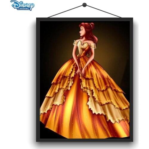 Disney 5D DIY Diamond Painting Princess Classic Shape Full Circle Diamond Embroidery Kit Exquisite Simple Home Decoration