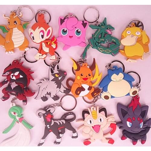 Anime Pokemon Action Figure Pikachu Venusaur Blastoise Keychain Pokemon Figures Model Decorations Dolls Kids Birthday Gift Toy