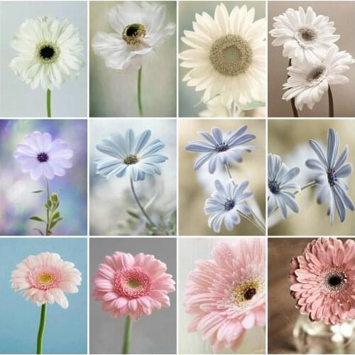 AZQSD Diamond Embroidery Daisy Mosaic Rhinestones Full Square Diamond Painting Flower Cross Stitch Handicraft Home Decoration