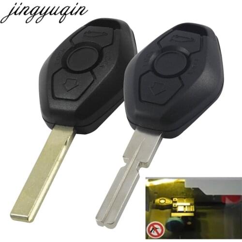 Jingyuqin 3 Button Cutting Key Remote Shell Fit For BMW 1 3 5 6 7 Series Z3 Z4 X3 X5 M5 325i E38 E39 E46 HU92/HU58 Milling Blade