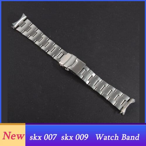 New Version Stainless Steel Watch Band Bracelets Curved end Replacement For Seiko SKX007 SKX009 SKX011