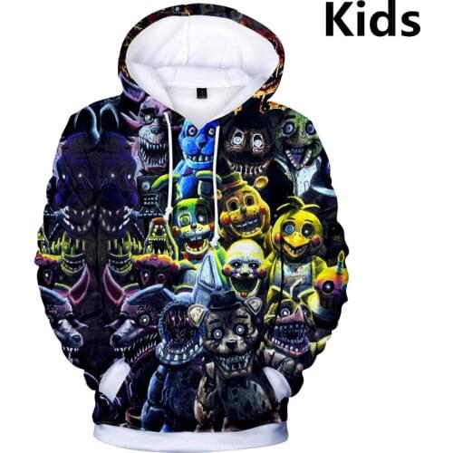 2 To 14 Years Five Nights At FNAF Clothing Children Kids Boys Girls Long Sleeve Hoodies Sweatshirt Outerwear Child Hoodie