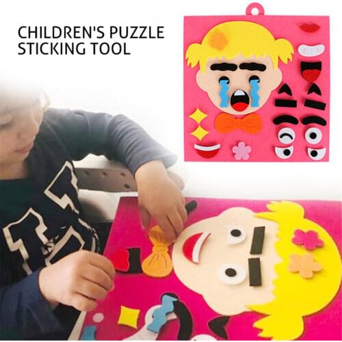 Childrens toys puzzles non-woven fabrics handmade materials facial features expression stickers teaching aids educational toys