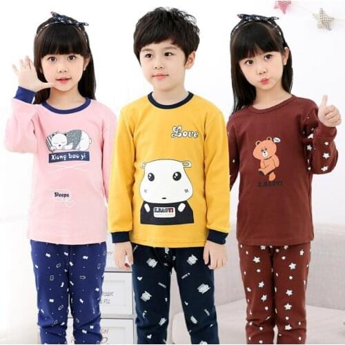 3-14Y Boys Girls Pyjamas Sleepwear baby Kids spring Autumn cotton sets Children Homewear Pajamas Kids Nightwear teenage clothes
