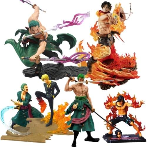 One Piece Anime Character Zoro PVC Statue Luffy Sanji Action Figure Three Thousand World Model Child Birthday Gift Toy