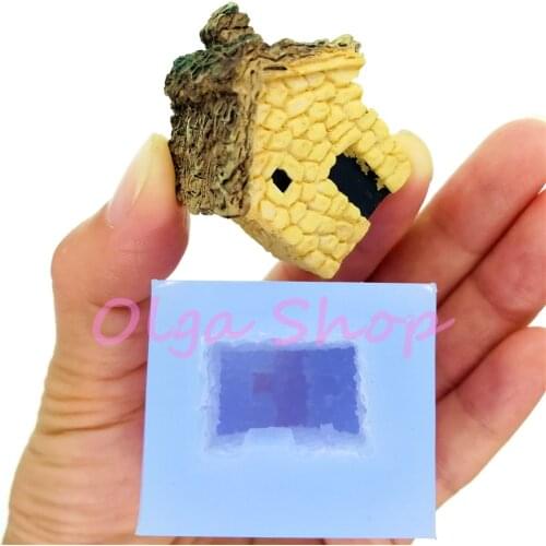FYL765 37.6mm x 31.9mm x 19.3mm 3D House Silicone Mold Fondant Cake Decoration Resin Clay Aromatherapy Doll House Miniaturesweet