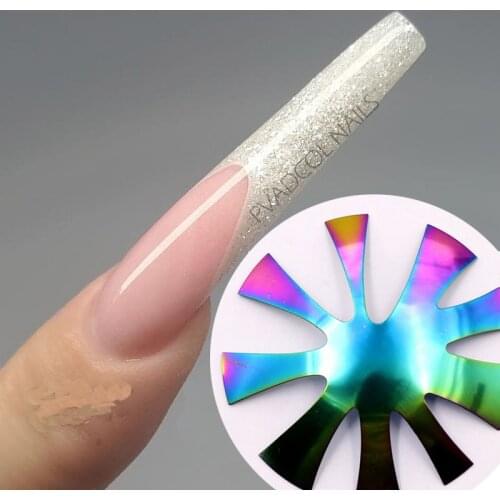 Deep Oval French Nail Edge Cutter Pink & White Acrylic Gel Nails Cut Manicure Tool